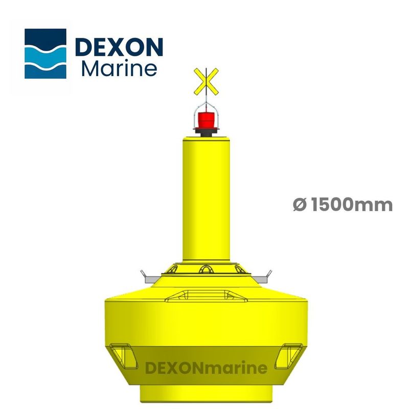 1500mm Dia Yellow Marine Marker Buoy X Topmark Nautical Buoy IALA Compliant