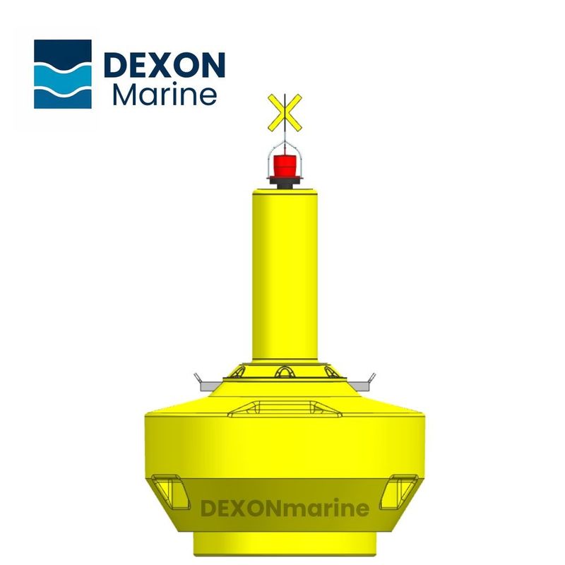 1500mm Dia Yellow Marine Marker Buoy X Topmark Nautical Buoy IALA Compliant