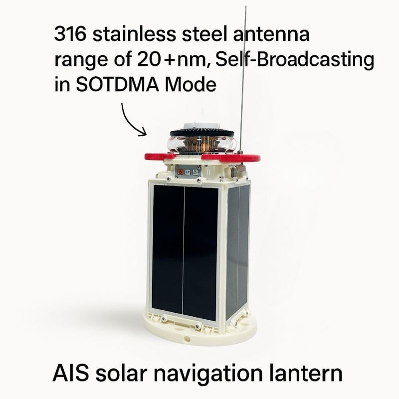 All In One 5-8nm Visibility AIS Solar Marine Lanterns LED Navigation Lantern IP68 Waterproof