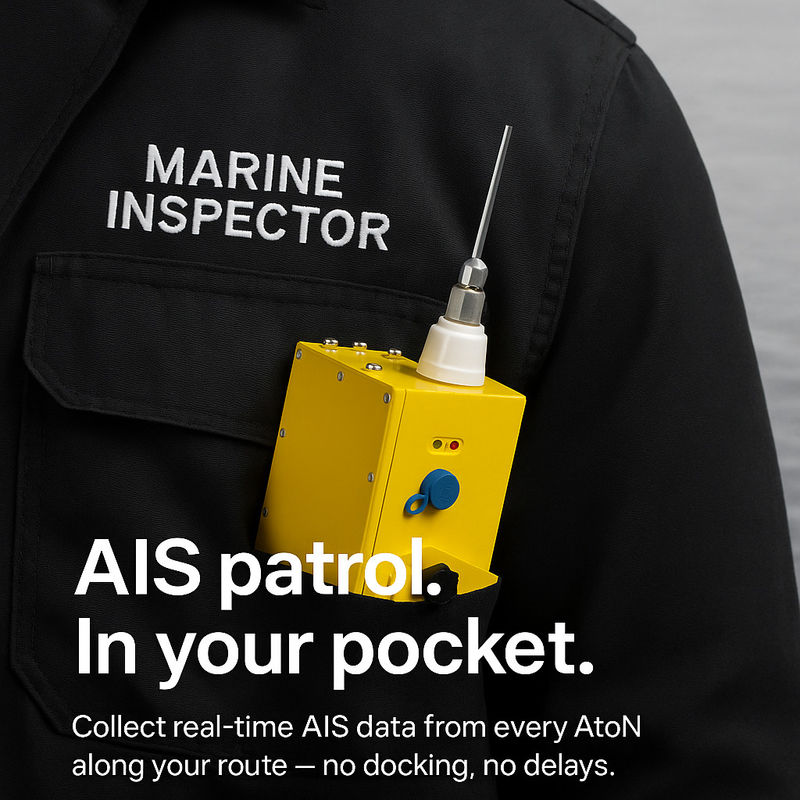 Handheld AIS Base Station Device Marine Field Testing & Signal Verification For Buoy Inspection