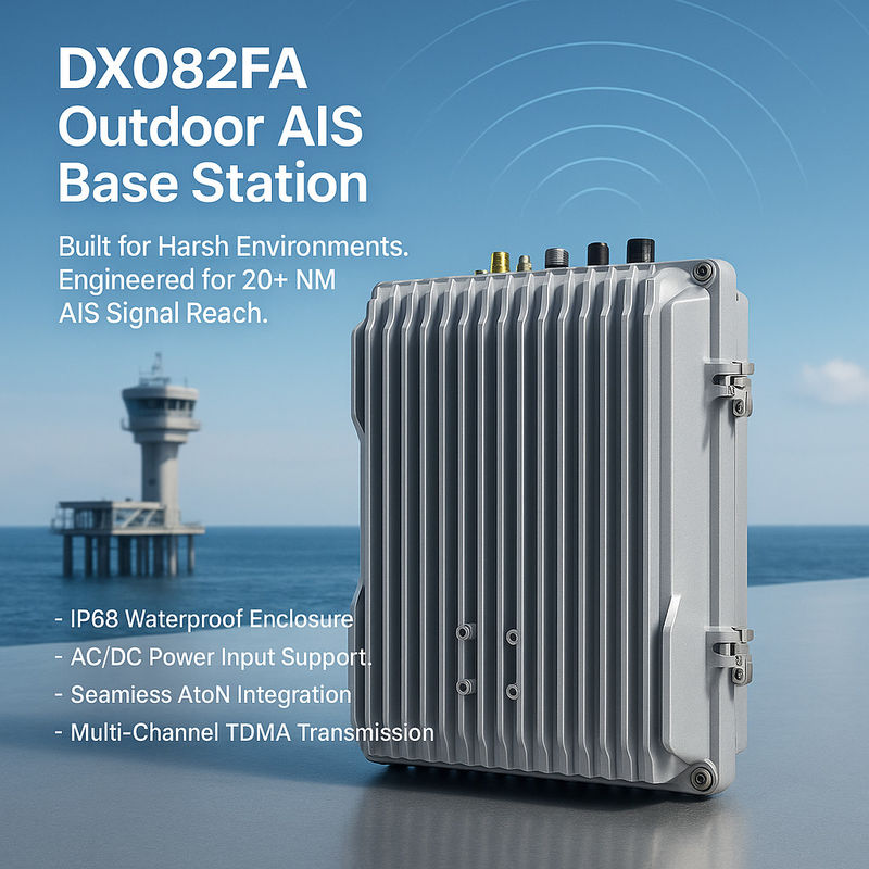 Outdoor AIS AtoN Base Station 20NM Coverage Low Power For Buoy Networks & Fixed Lights