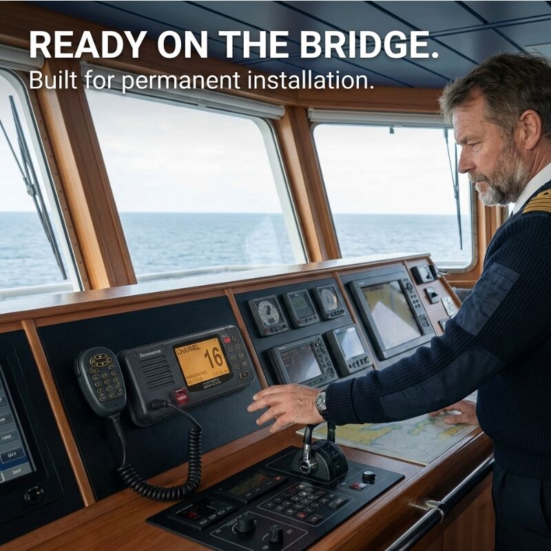 Class B DSC VHF Marine Radio With Integrated GPS Positioning, Channel 70 Watch Keeping And MOB Alert Reception.