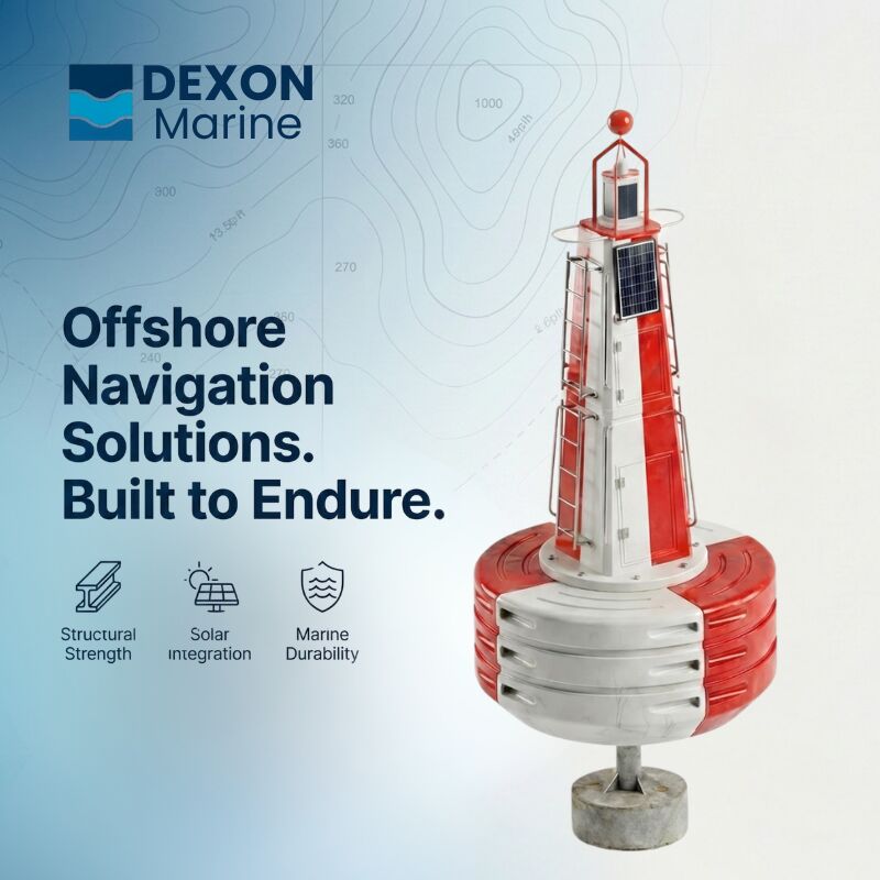 Heavy-duty Ø2600 offshore navigation buoy with 6000kg buoyancy, galvanized steel tower, LLDPE float body and SC160 lantern compatibility. OEM options available.
