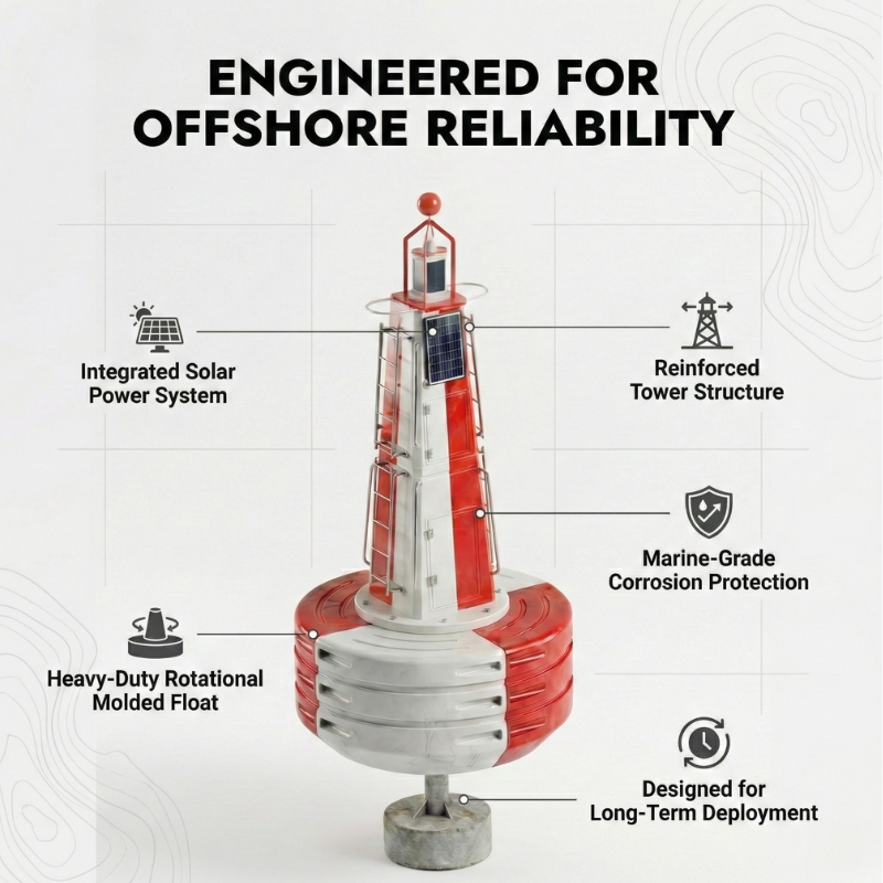 Offshore Navigation Buoy Platform Ø2600mm | 6000kg Buoyancy | Solar ...