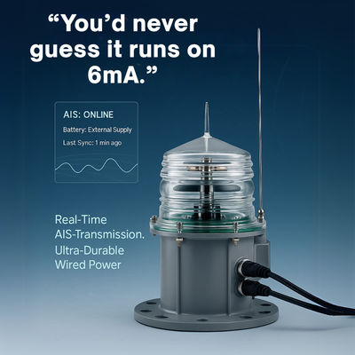 20NM Range IP68 Shore Based LED Navigation Lantern Light With Real AIS Aton System
